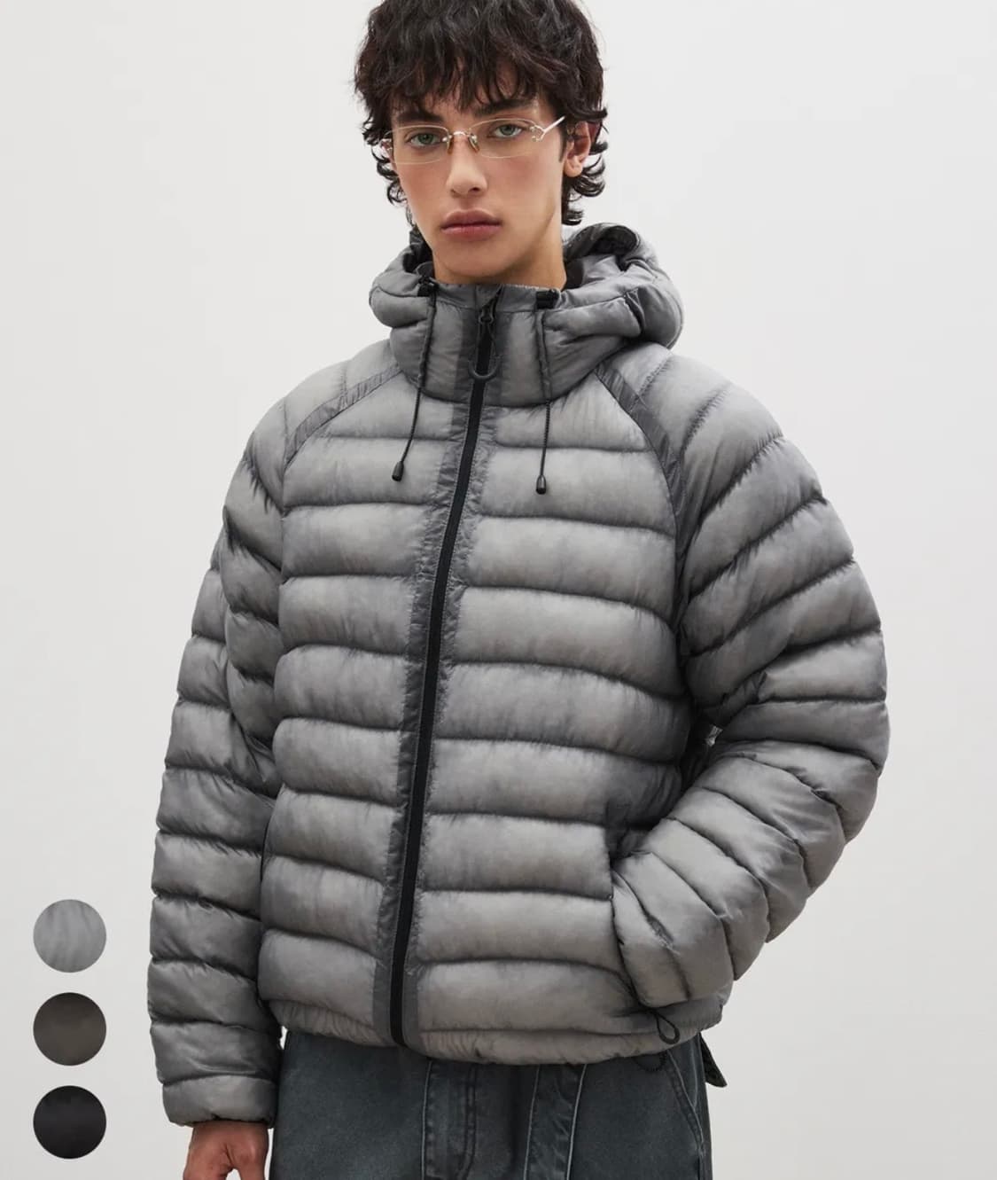 수아레 라이트 시어쉘 패딩 점퍼 그레이 L 상품이미지1