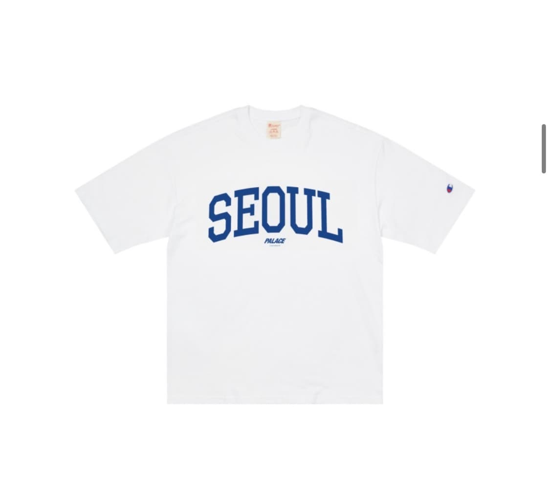 24SS 팔라스 X 챔피온 서울 반팔 티셔츠 화이트 블루 상품이미지1