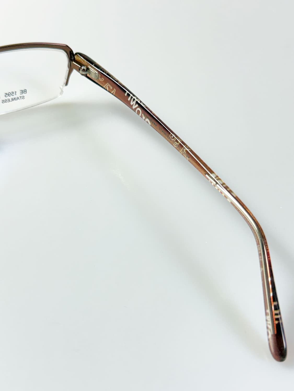 BROWN EYES 반무테 스퀘어 브라운 메탈 빈티지 안경 상품이미지6