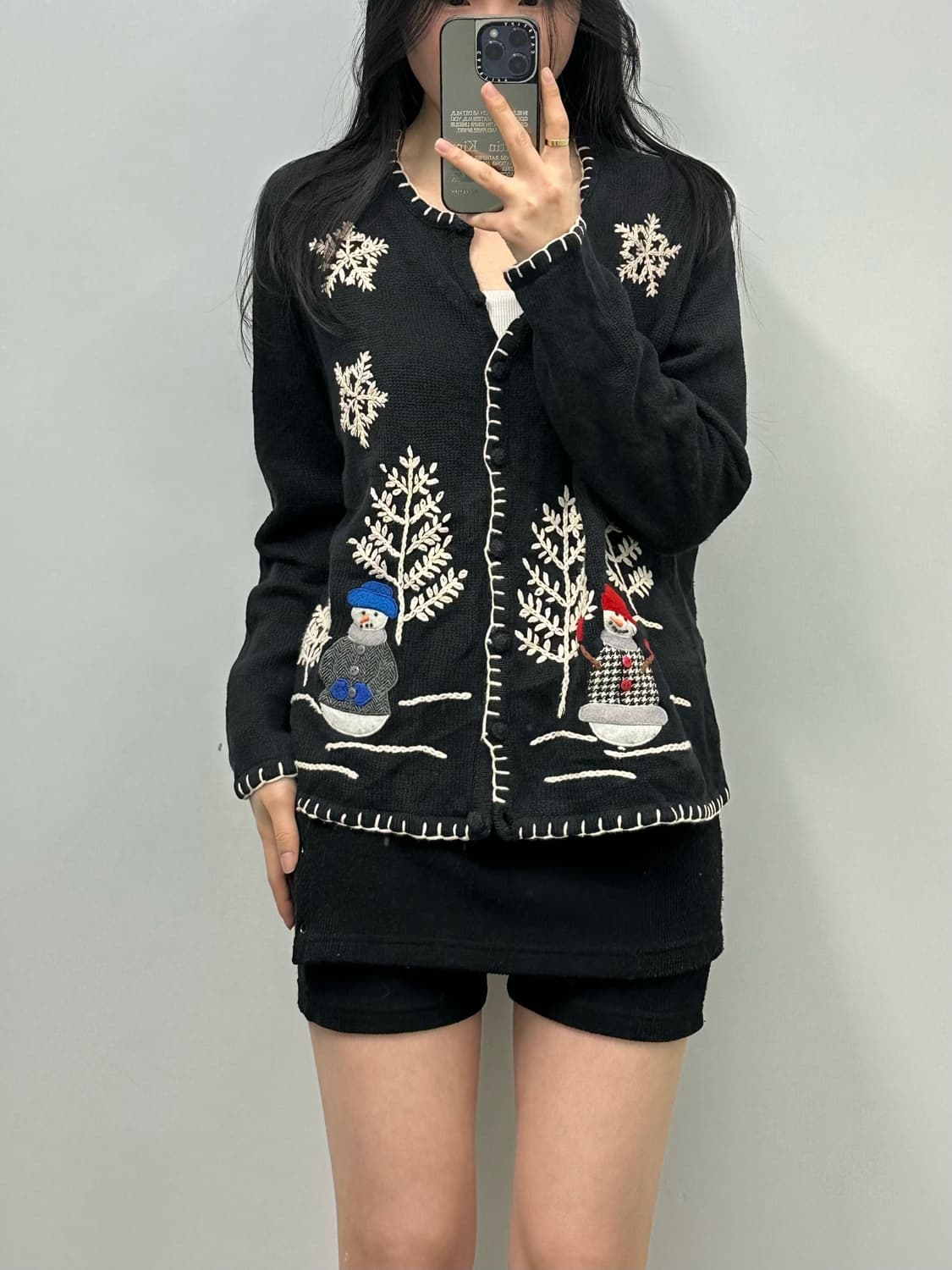 새상품 Japanese vintage 자수 블랙 니트 가디건 상품이미지1