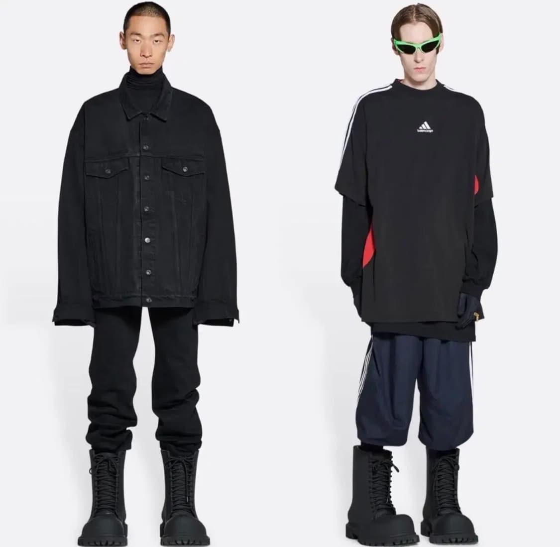 발렌시아가 아디다스 트랙 빨검 오버핏 티셔츠 상품이미지2