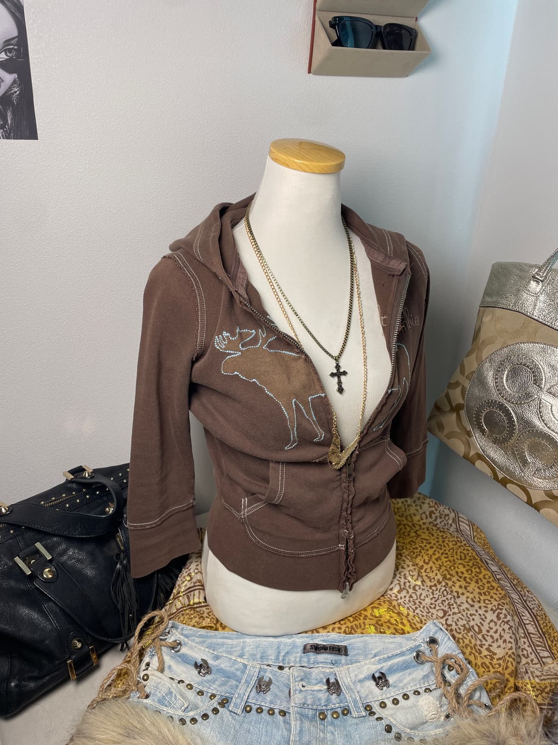 아베크롬비 브라운 후드 집업 상품이미지1