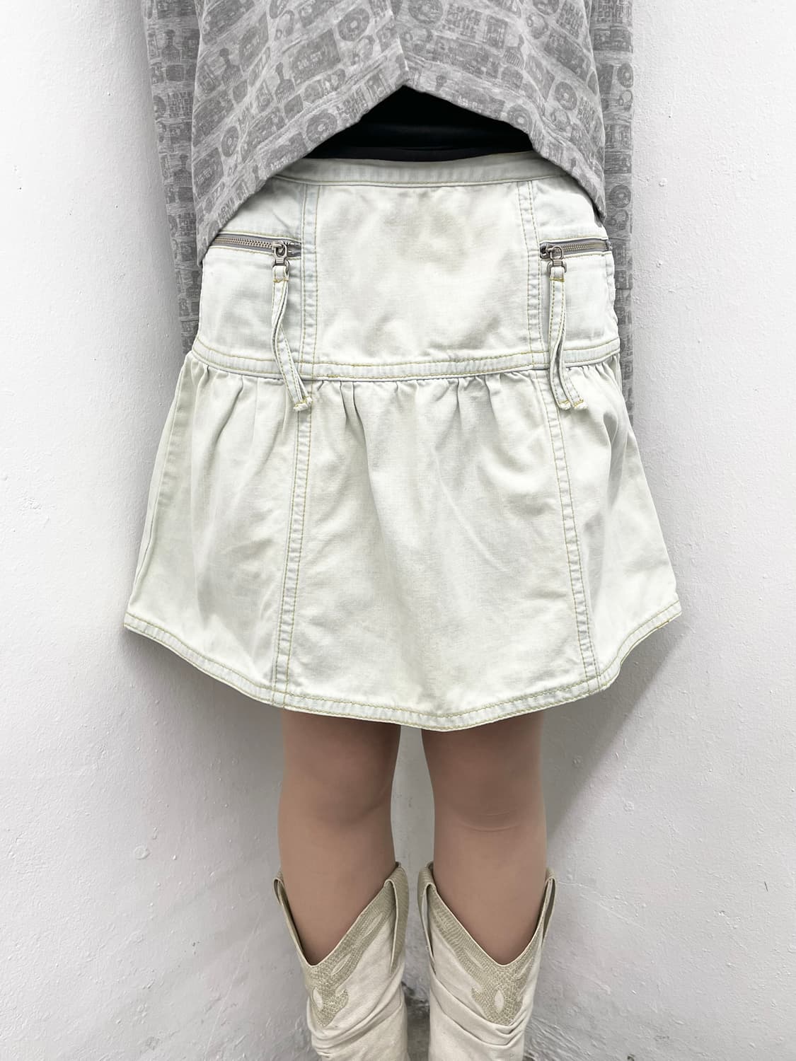 연청 핀턱 프릴 스커트 상품이미지1