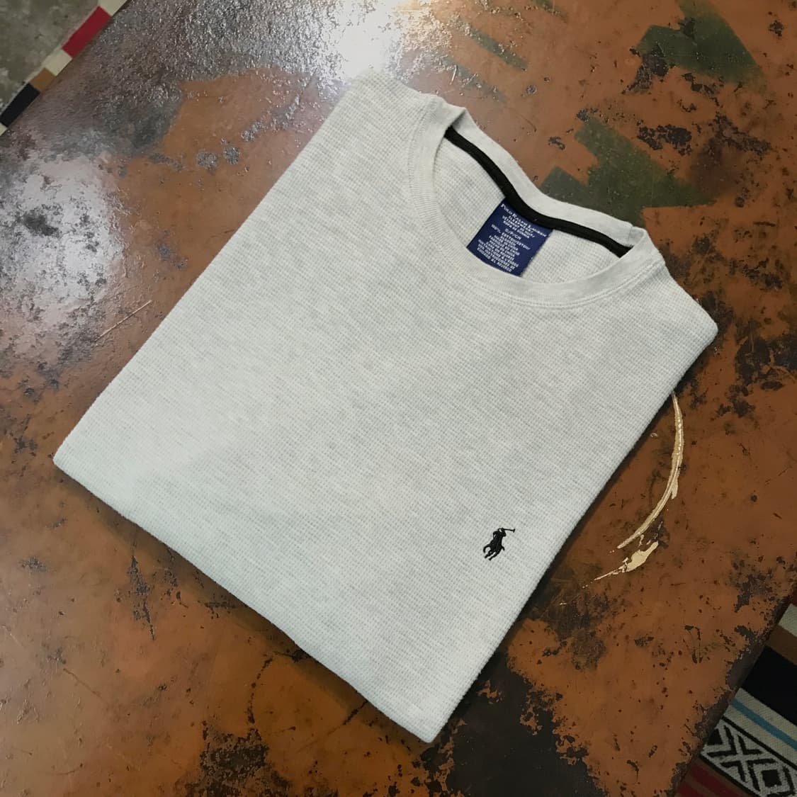 폴로랄프로렌 멜란지 그레이 와플 긴팔 쭉티 남성 102 105 여성 프리 상품이미지1