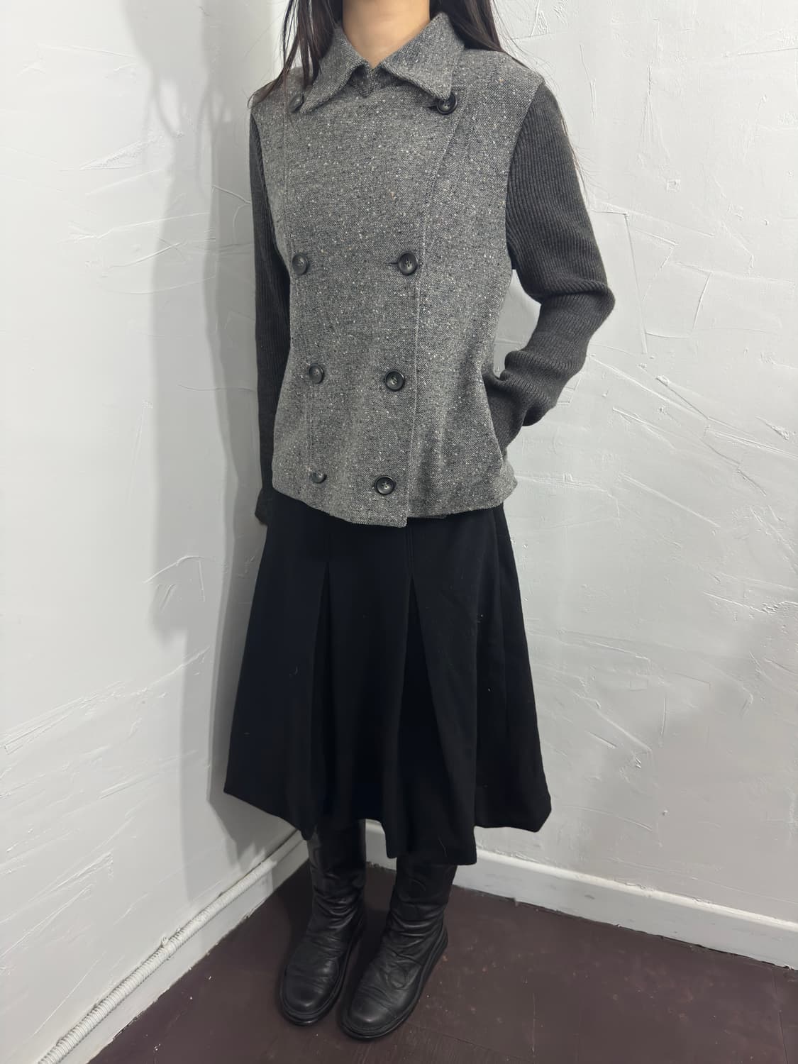 asana knit detail two button jacket 상품이미지5