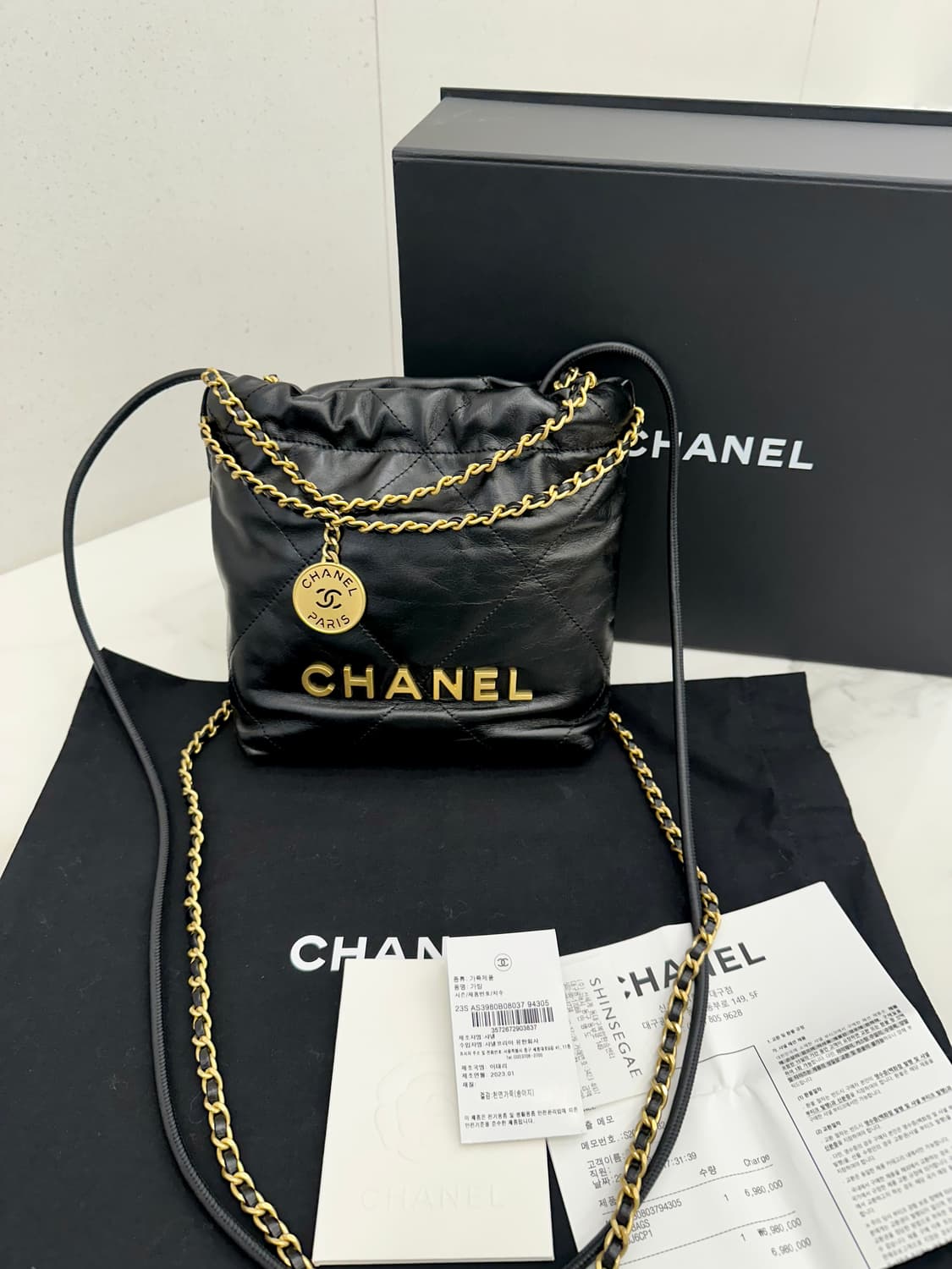 [백화점 풀구성] 정품 샤넬 22백 미니 블랙 상품이미지1