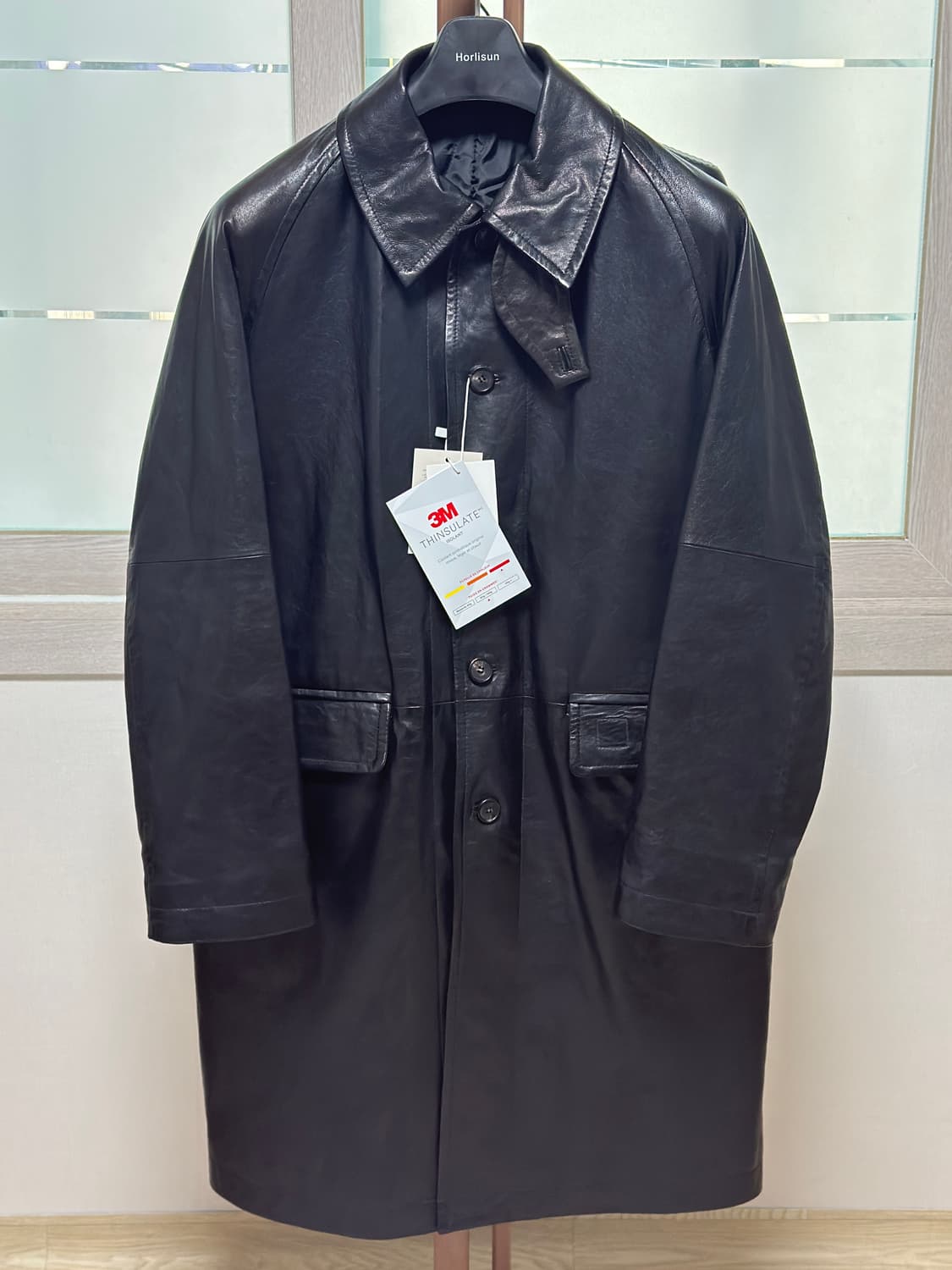 홀리선 윈터포트 베지터블 레더 코트: M / 블랙 상품이미지1