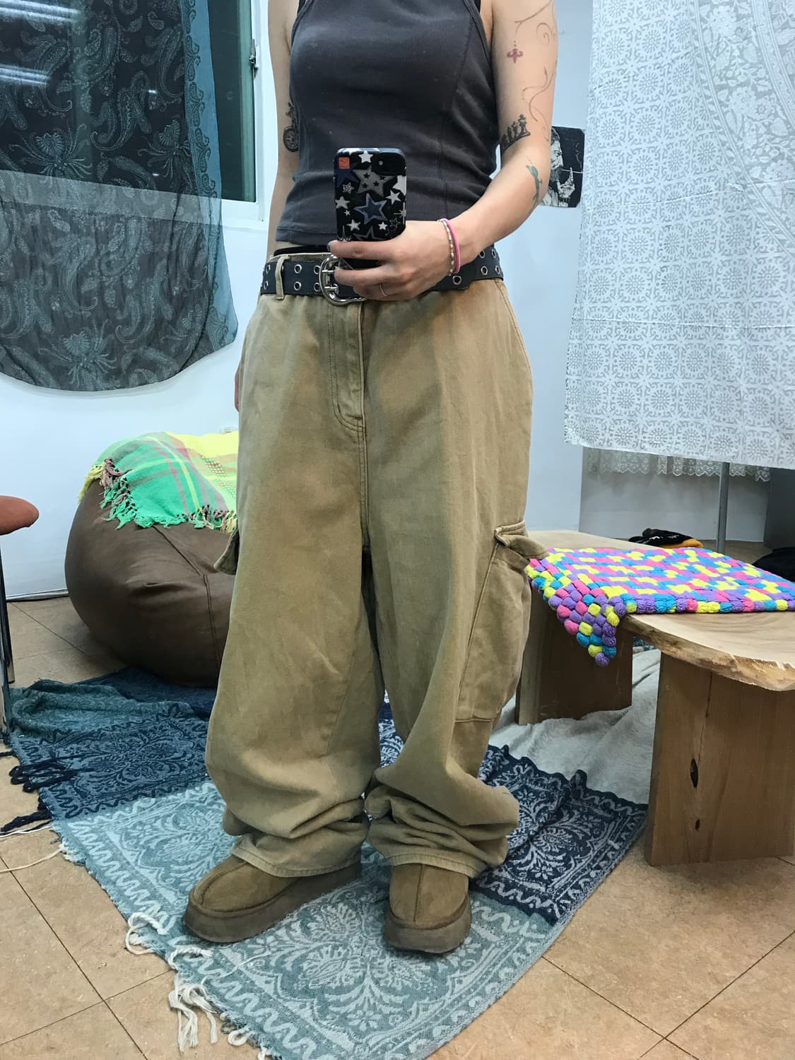 베이지 코튼 카고팬츠  상품이미지1