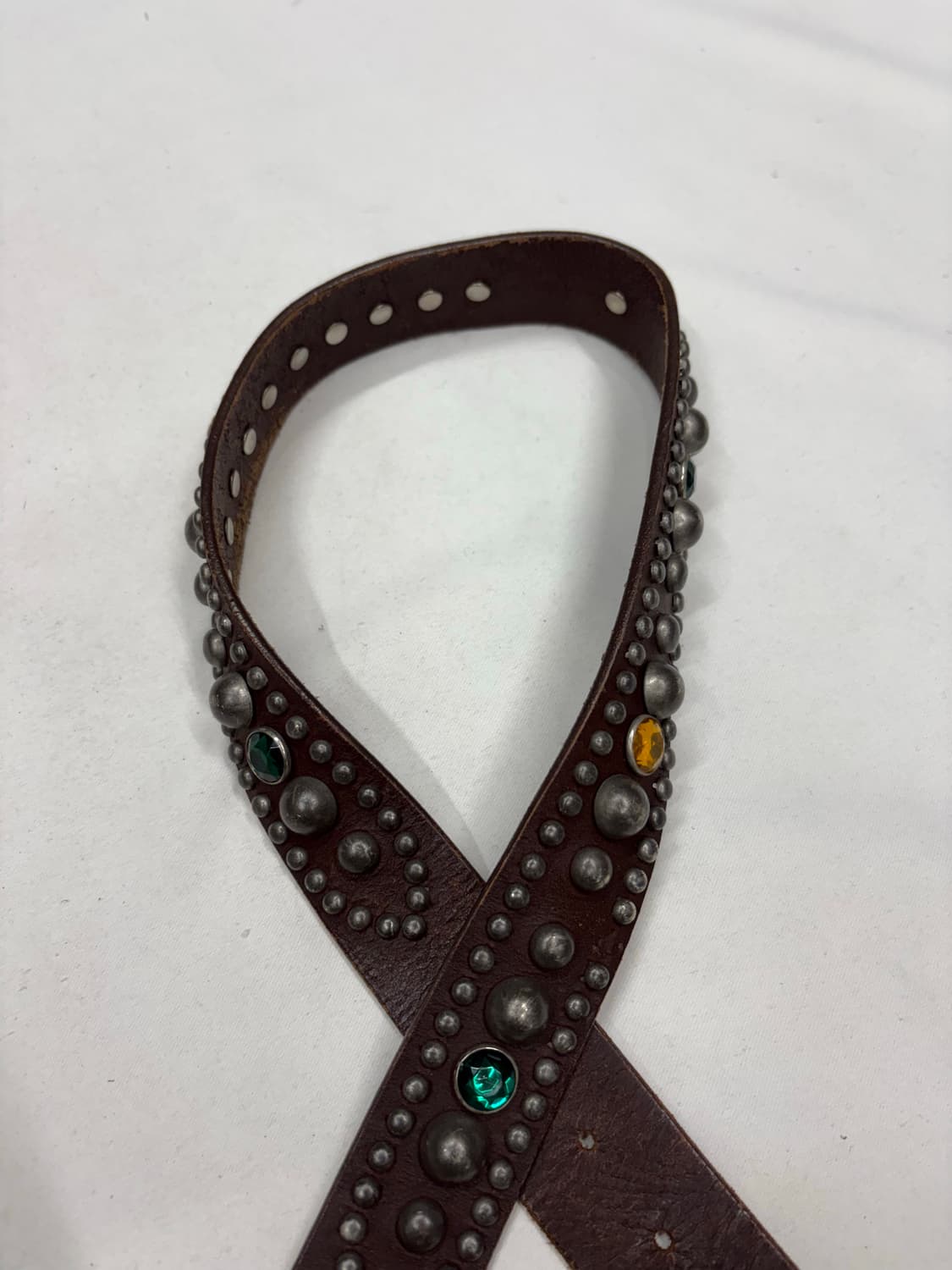 빈티지 리얼레더 큐빅 스터드 웨스턴 벨트 상품이미지2