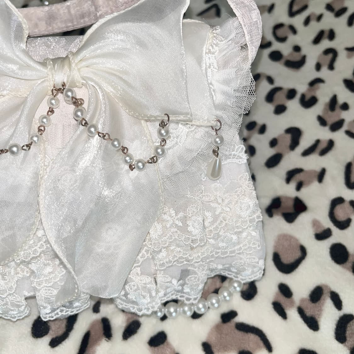 🎀 대대장 ♡ 유일매물 히메갸루 레이스 진주 리본 백♡ 상품이미지3