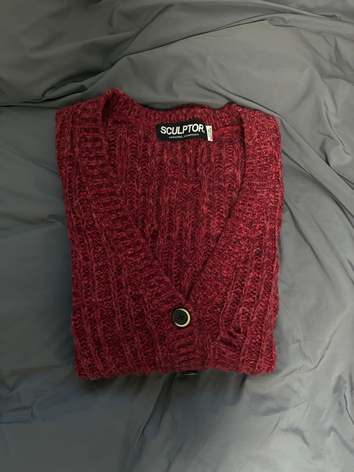 Damaged Chunky Cardigan Heather Red 상품이미지5