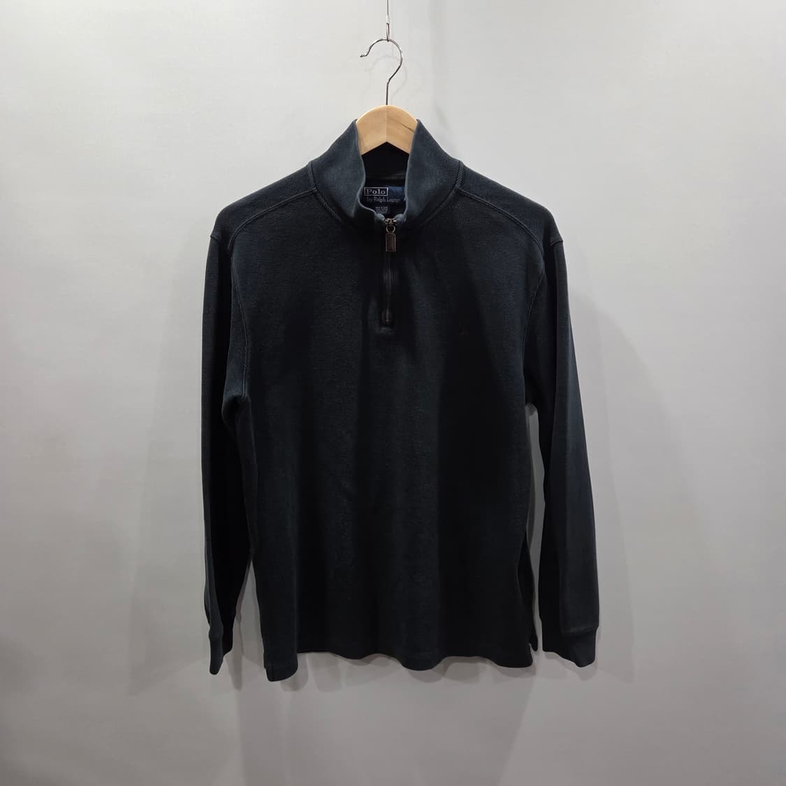 폴로랄프로렌 코튼 풀오버 하프집업 블랙 상품이미지1