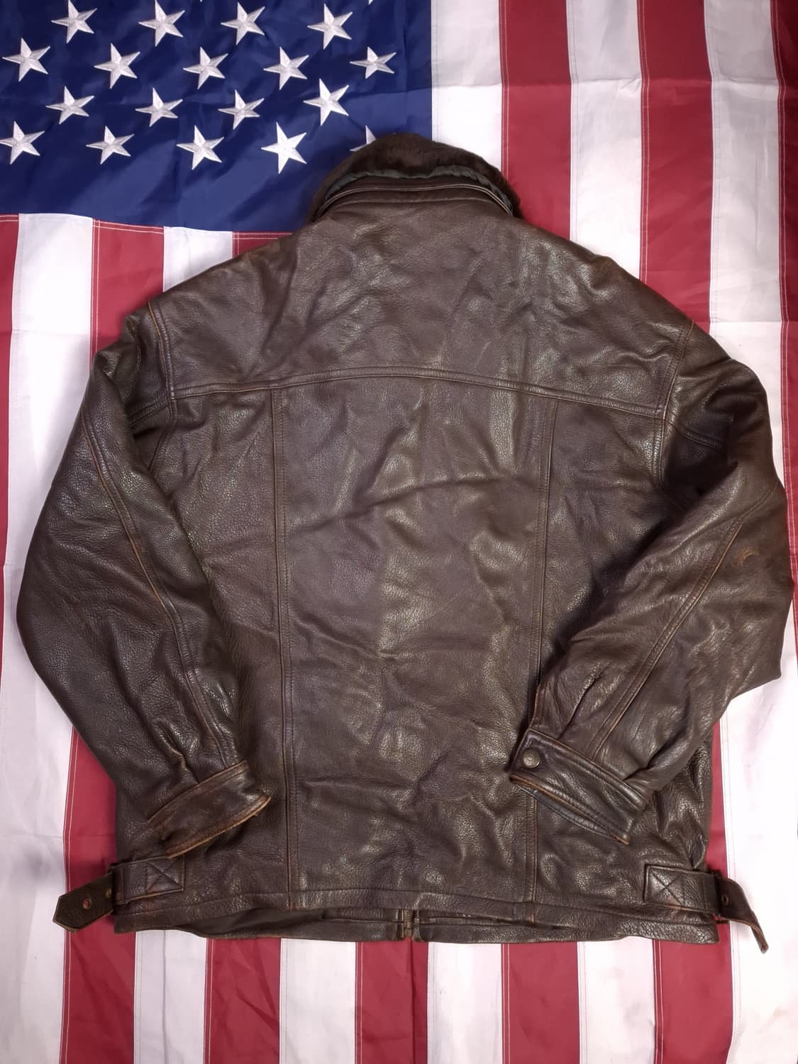 80's 빈티지 국내산 리얼레더 자켓 상품이미지8