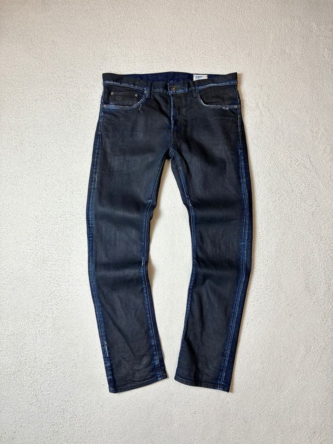 지스타로우 3301 왁스드 스트레이트 데님 팬츠 PN7939 상품이미지1