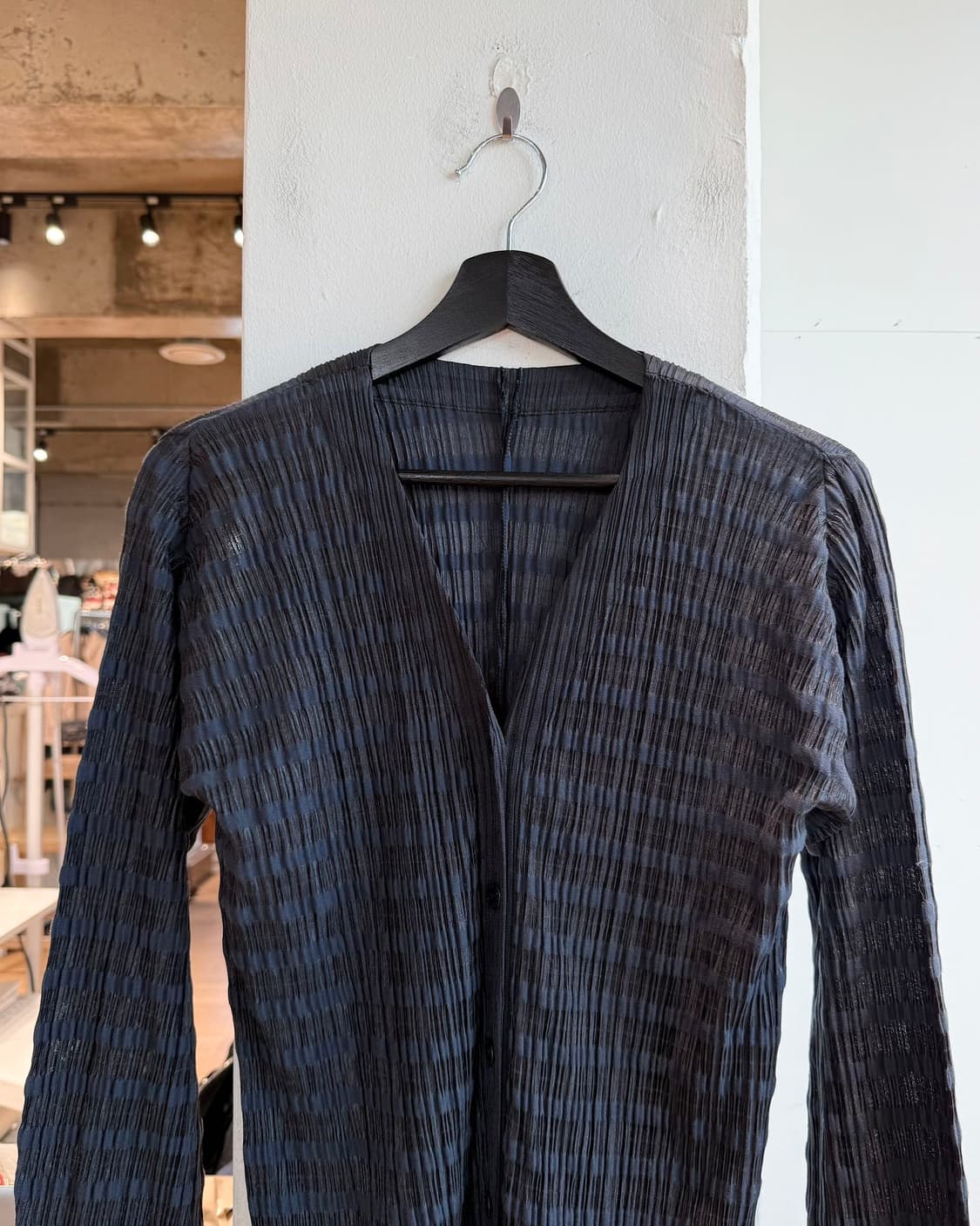 플리츠 플리즈 네이비 스트라이프 링컬 자켓  상품이미지3