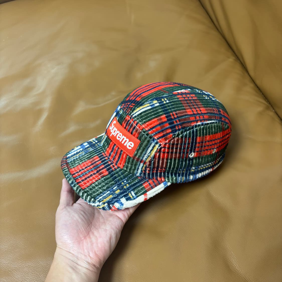 Supreme 슈프림 22ss 코듀로이 플레이드 체크 캠프캡 모자 상품이미지5