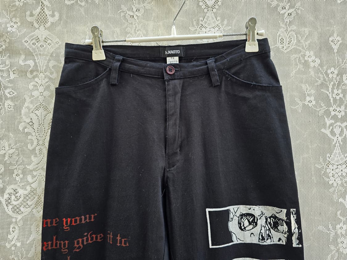 00s 에이치 나오토 h.NAOTO 락펑크 스컬 팬츠 상품이미지2