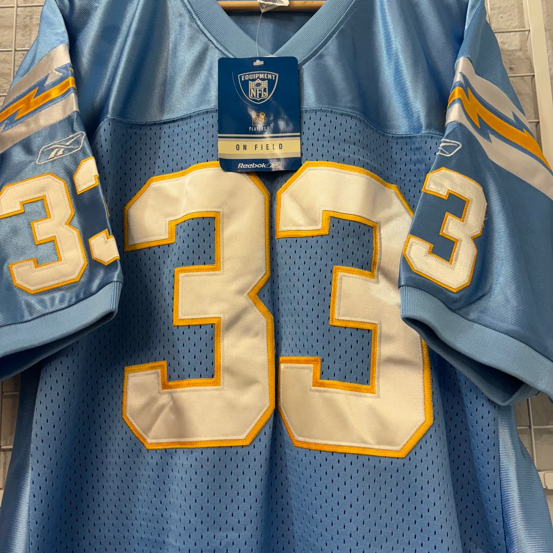 NFL X 리복 LA차저스 스카이블루 럭비져지 XL 상품이미지5