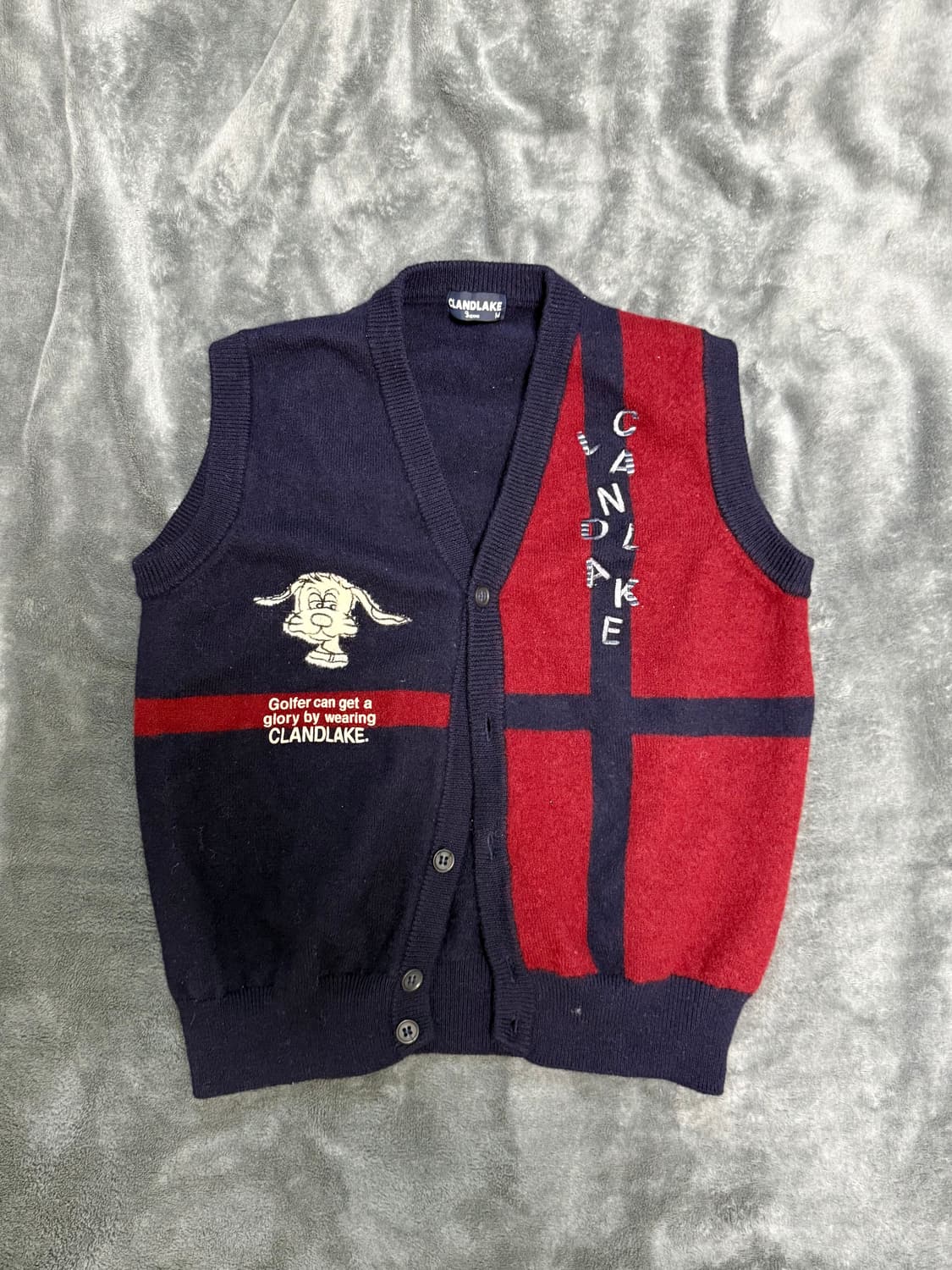 CLANDLAKE 클랜드레이크 90s 자수 울 베스트 (M) 상품이미지1