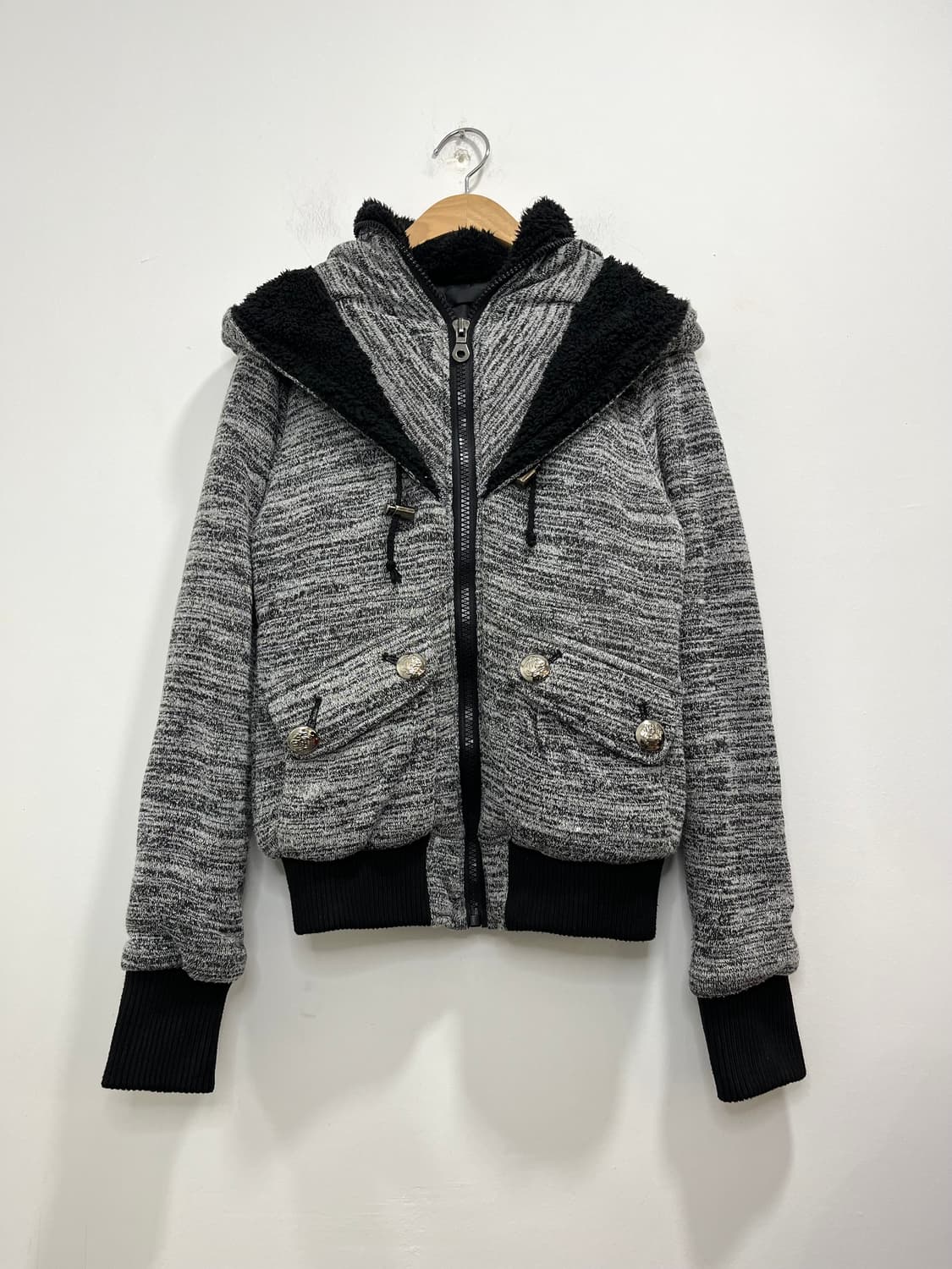 일본 빈티지 CRYX 락펑크 실버 버튼 후드집업 상품이미지1