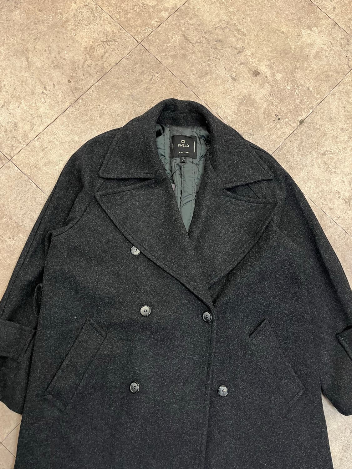파블로 더블 롱코트 차콜 L #csz3036 상품이미지4