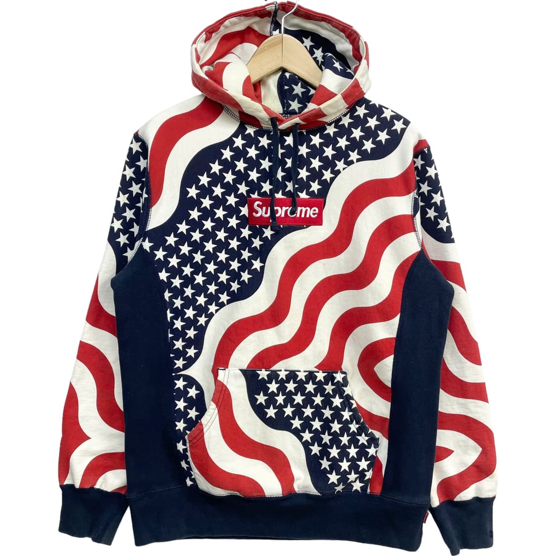 슈프림 14f/w 성조기 박스 로고 풀오버 후드티 상품이미지1