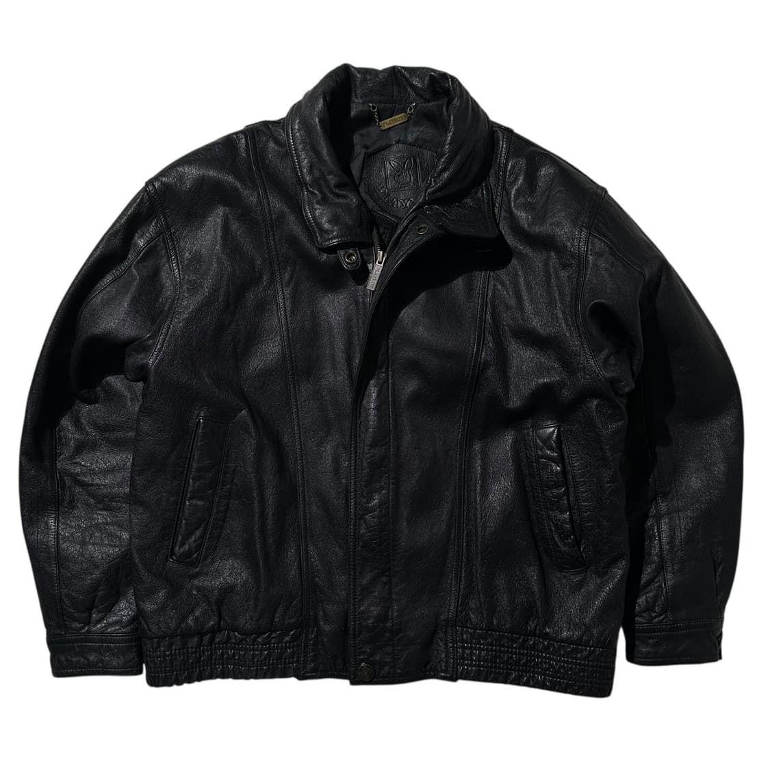 플레이보이 램스킨 봄버 자켓 블랙 상품이미지2