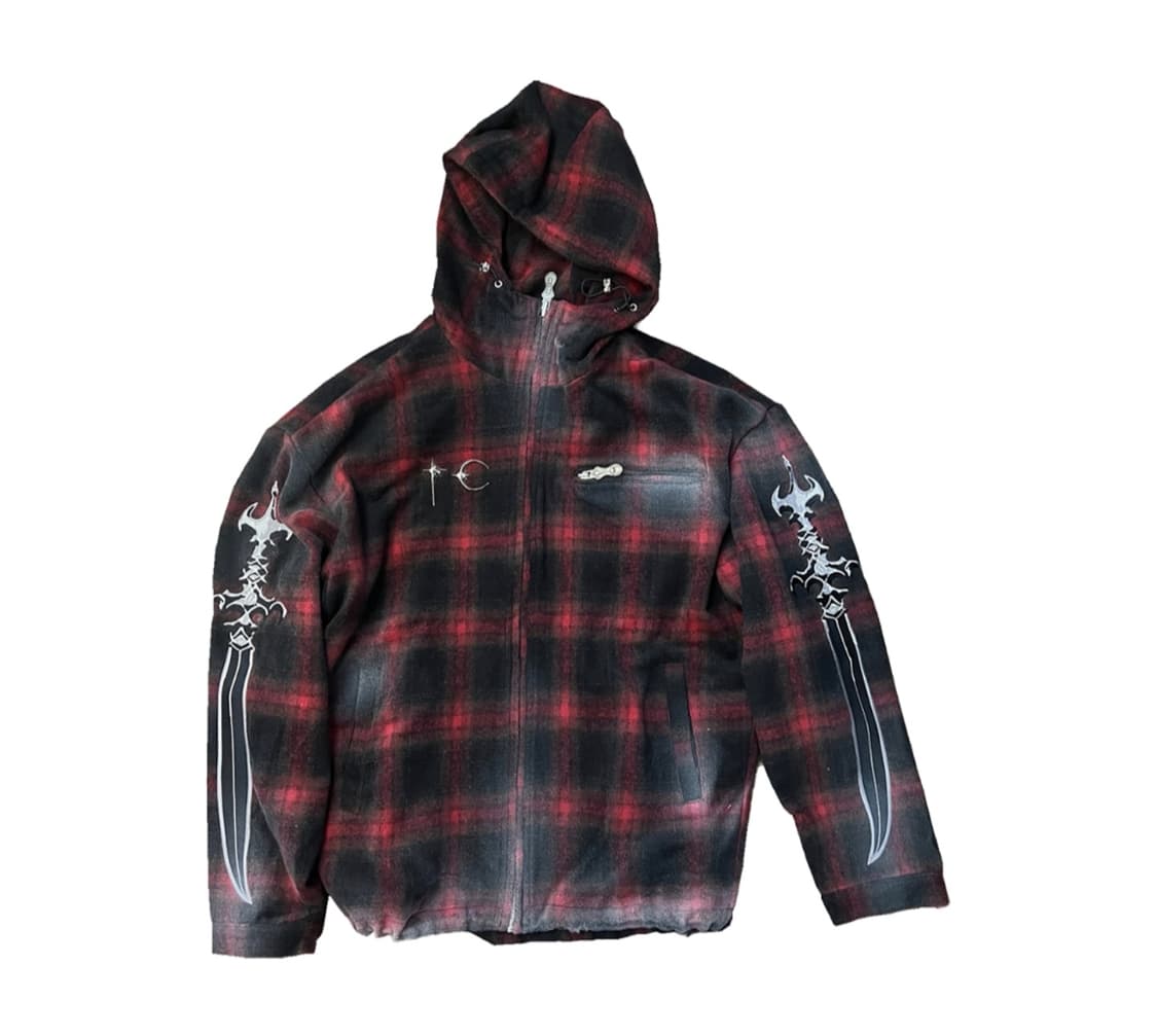 [3] 떠그클럽 아랍 소드 플란넬 후드 집업 레드 상품이미지1