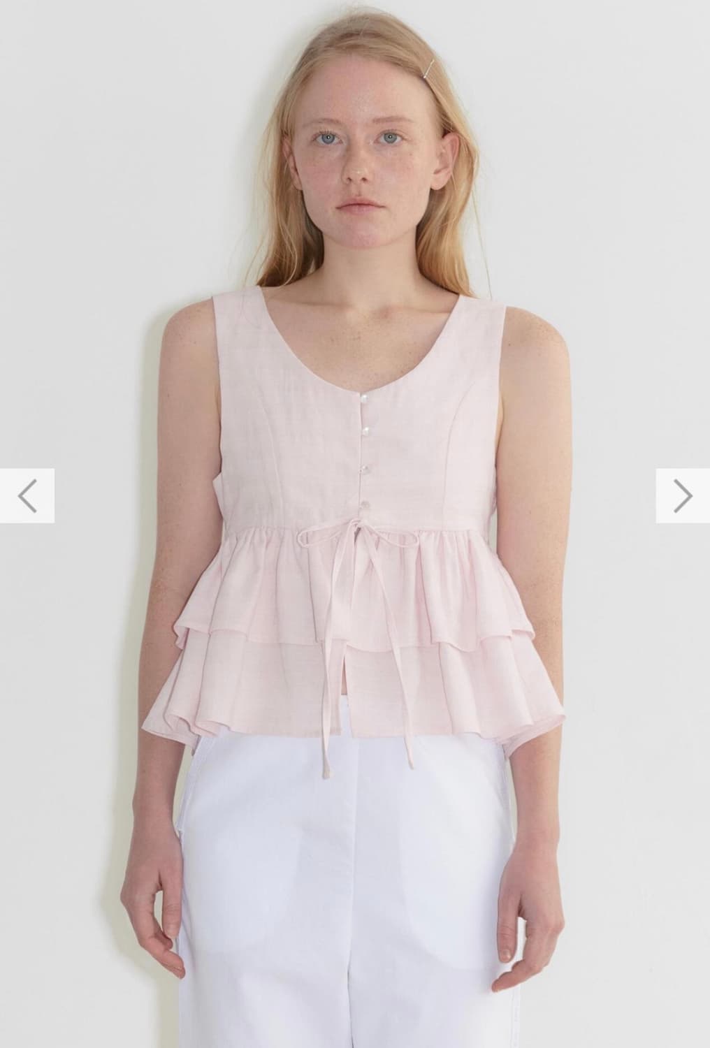 시눈 브이넥 베스트 블라우스 상품이미지4