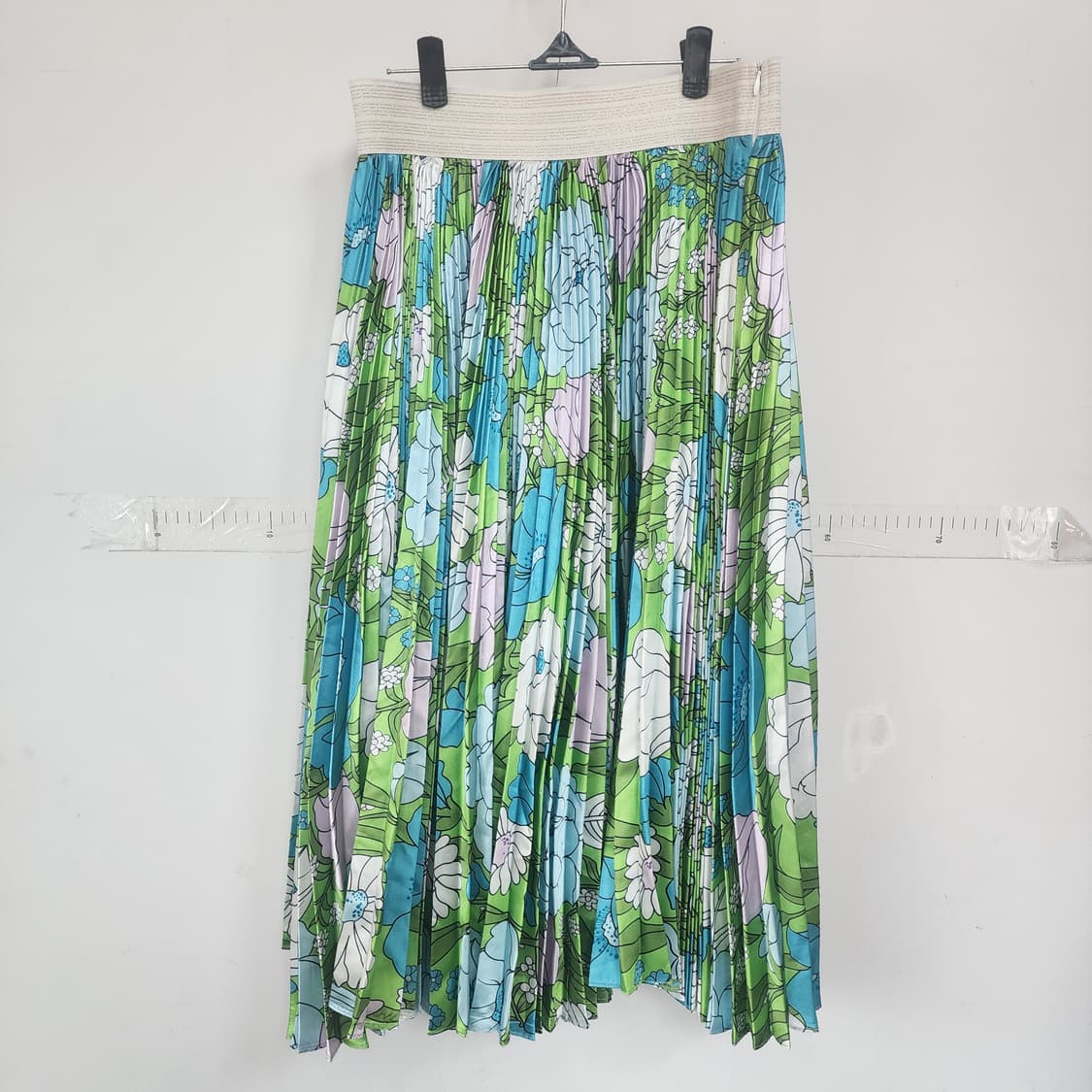 발렌디자인 플라워 패턴 플리츠 롱 스커트 상품이미지3