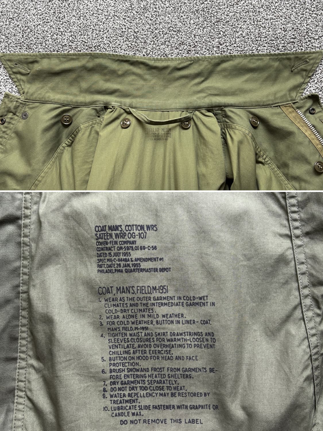 50s 오리지널 m51 필드자켓 초기형 Medium 상품이미지3