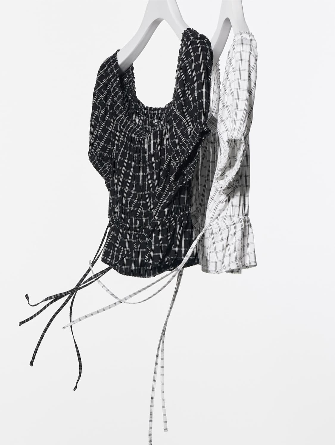 유니클로 : C 체크 크롭 예쁜 블라우스 상품이미지3