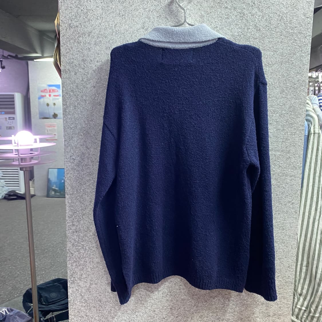 세터 네이비 나폴리 울 부클 폴로 니트 B4494 상품이미지4