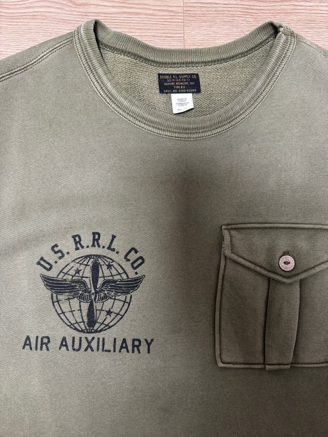 RRL 더블알엘 카키색 포켓 맨투맨 L 상품이미지2