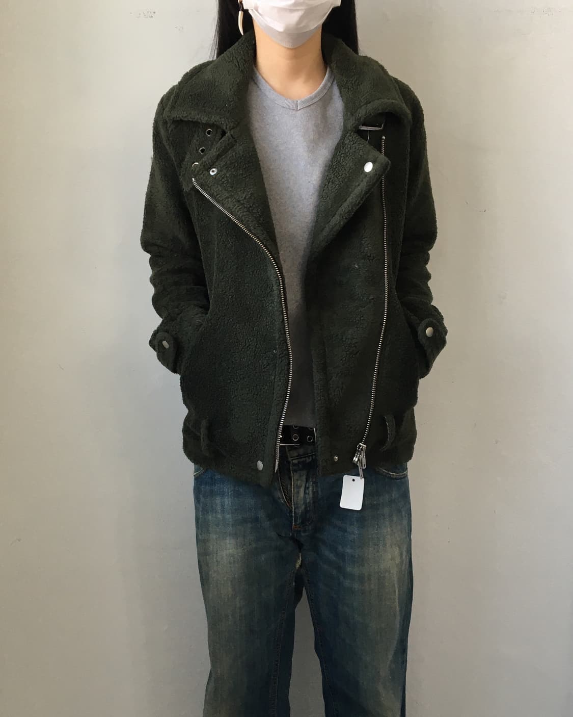 Belted fleece rider jacket 상품이미지8