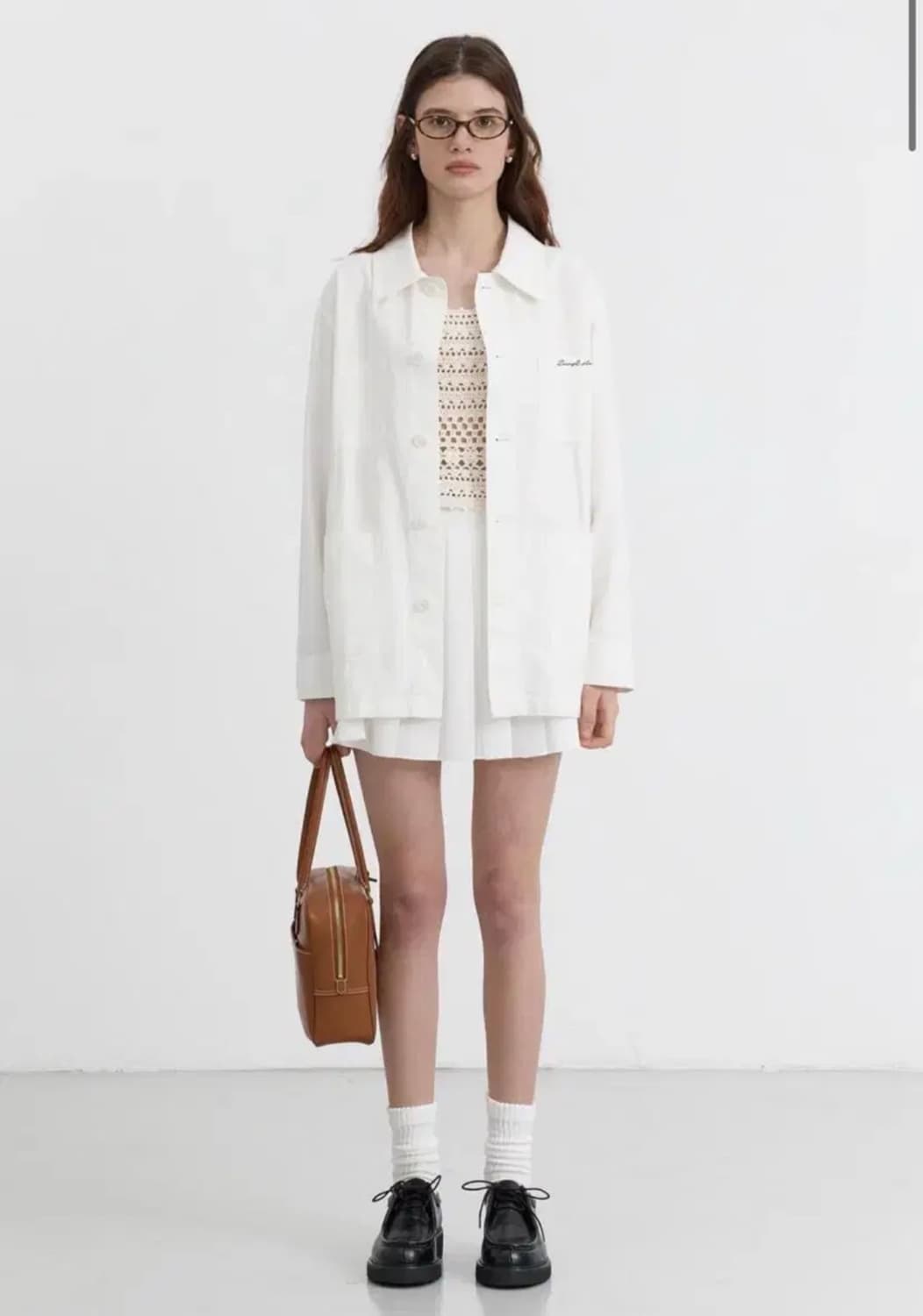 던스트 - 린넨 하프 자켓 (화이트 M사이즈) 상품이미지1