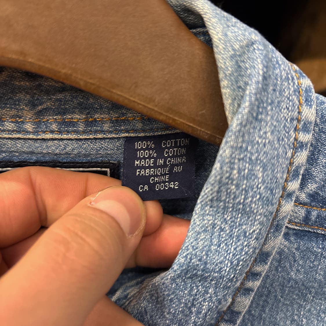 90s 리바이스 워크클로젯 브론즈버튼 투포켓 워싱 데님셔츠N323 상품이미지9