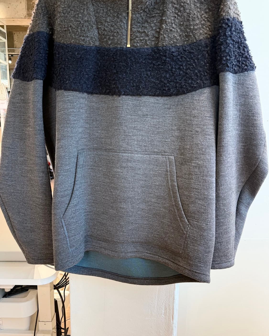 컬러 16aw 차콜 하프 집업 후디 상품이미지6