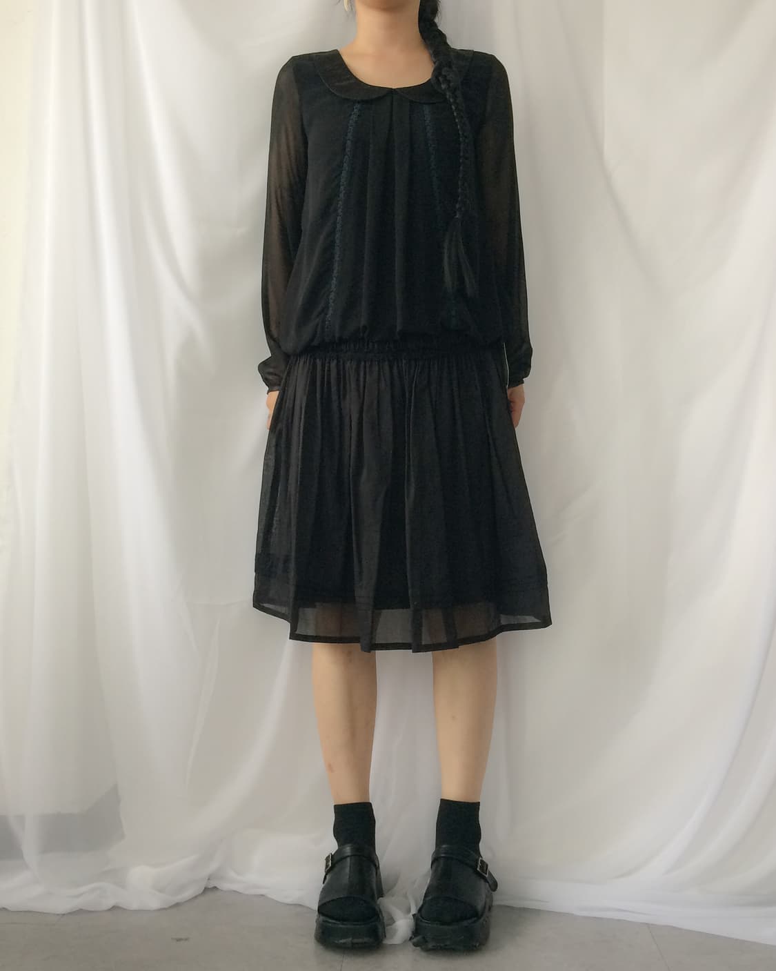 lace trimming  blouse 상품이미지1