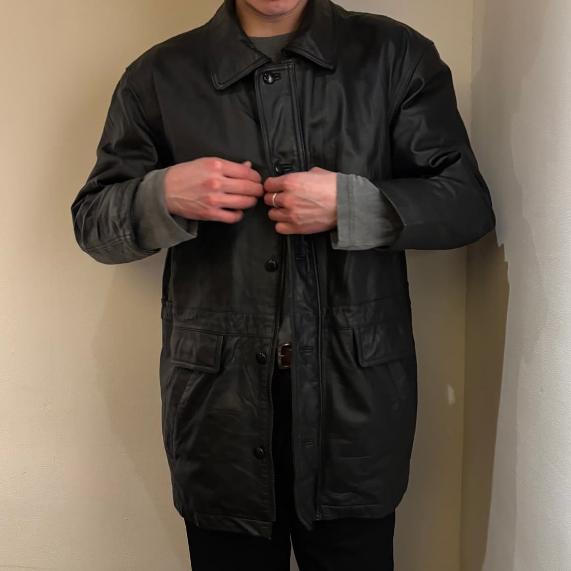 vtg cowhide snap carcoat 상품이미지6