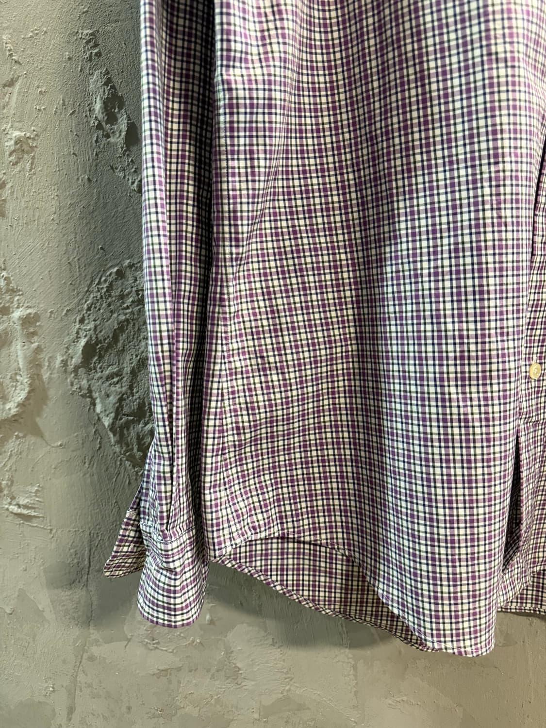 M 폴로 랄프로렌 POLO 커스텀핏 체크 버튼다운 셔츠 퍼플그린 상품이미지2