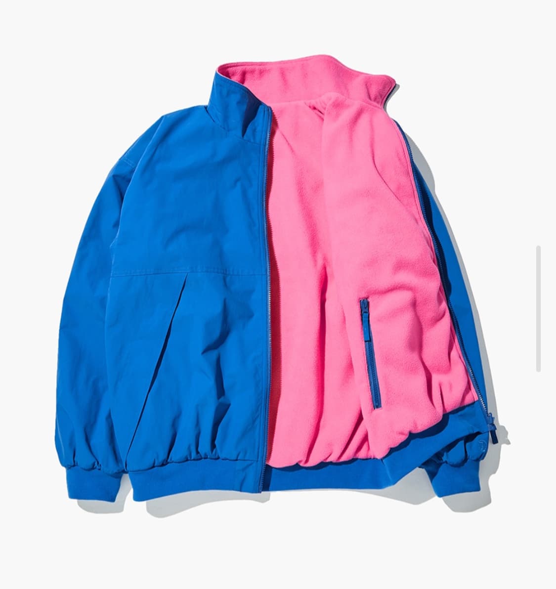 아웃스탠딩 리버시블 후리스 점퍼 블루핑크 상품이미지3