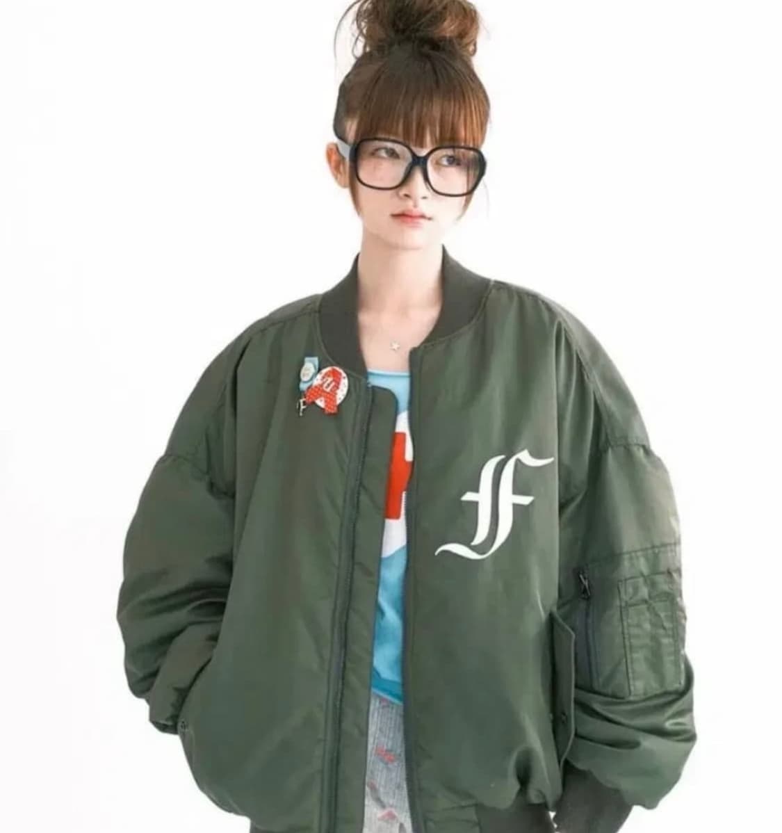 샵페어리 봄버 카키 상품이미지1