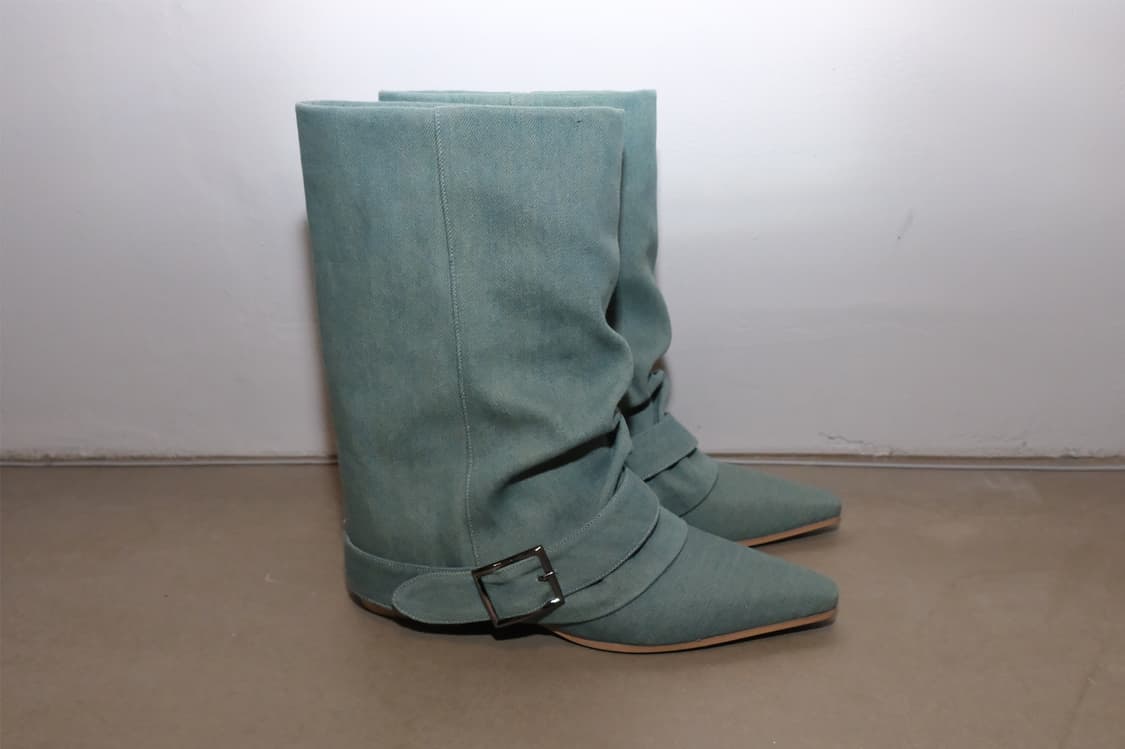 루즈슬립오버 Hug belt boots Sage denim 상품이미지1