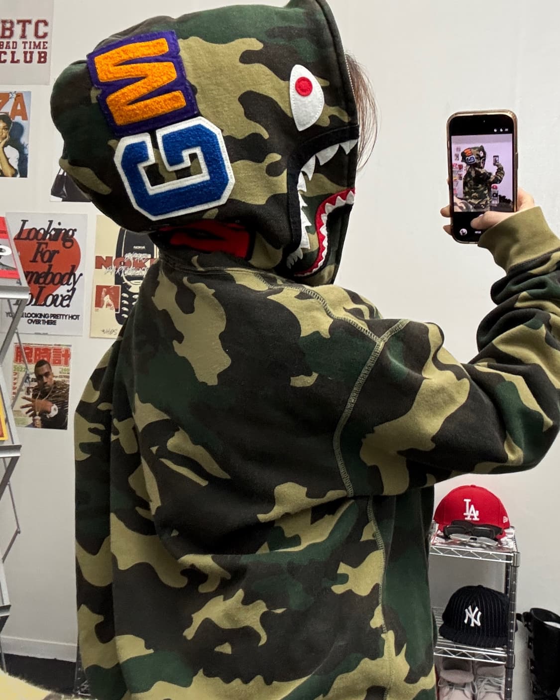 베이프 우드랜드 카모 샤크 후드집업 녹계 상품이미지3