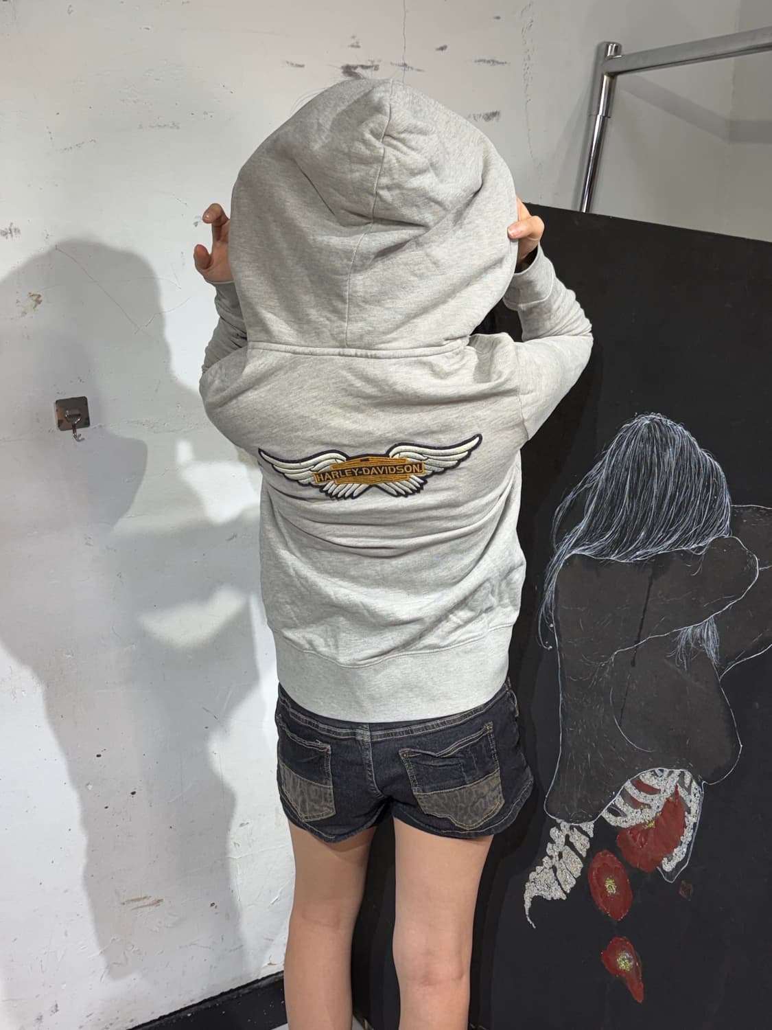 할리데이비슨 빅로고 후드 집업 XS 상품이미지5