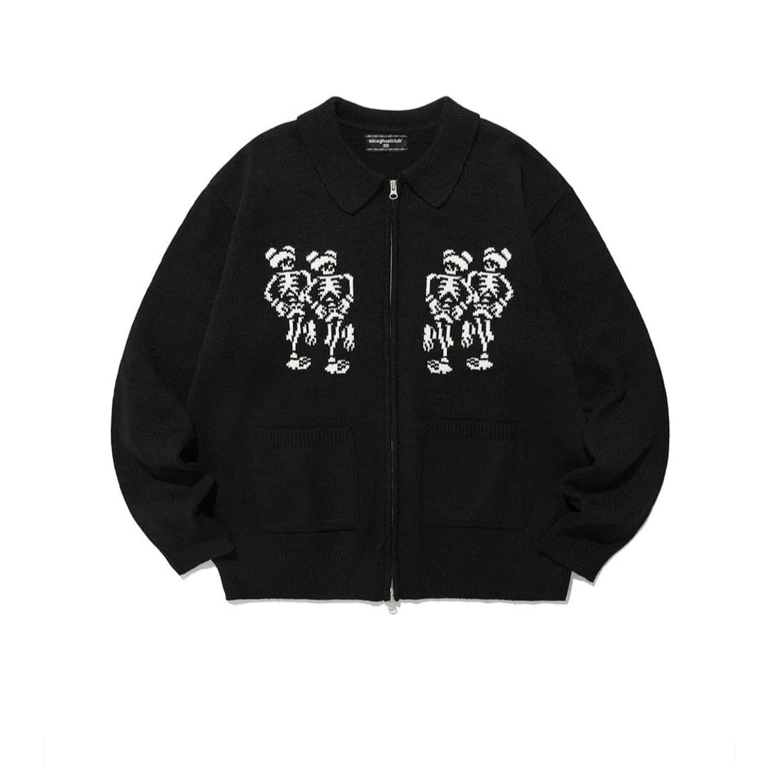 나이스고스트클럽 니트 집업 (르세라핌 채원 착용) 상품이미지1