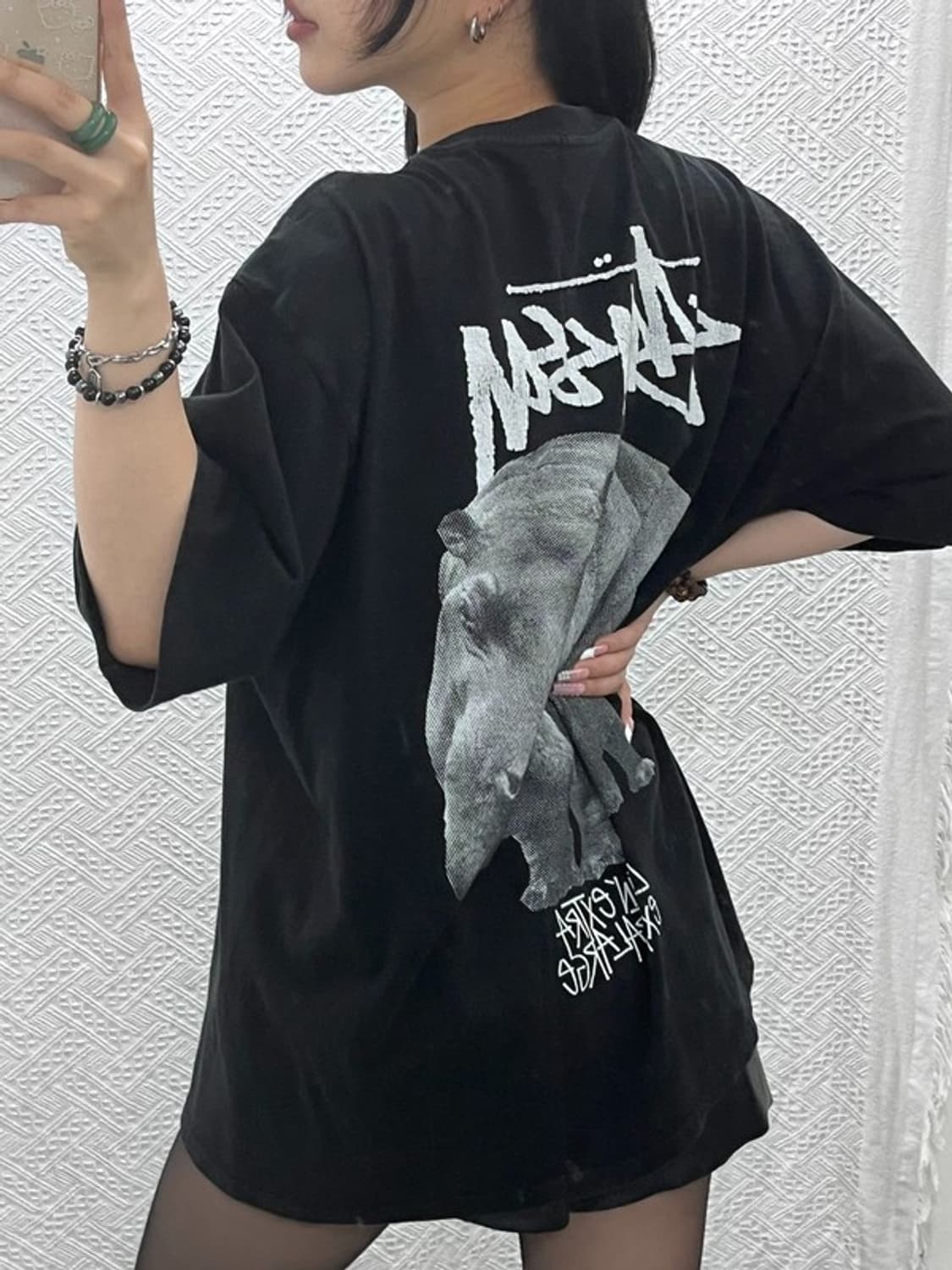 스투시 빈티지 스트릿 펑크 리빈 하마 반팔티 XL C12099 상품이미지1