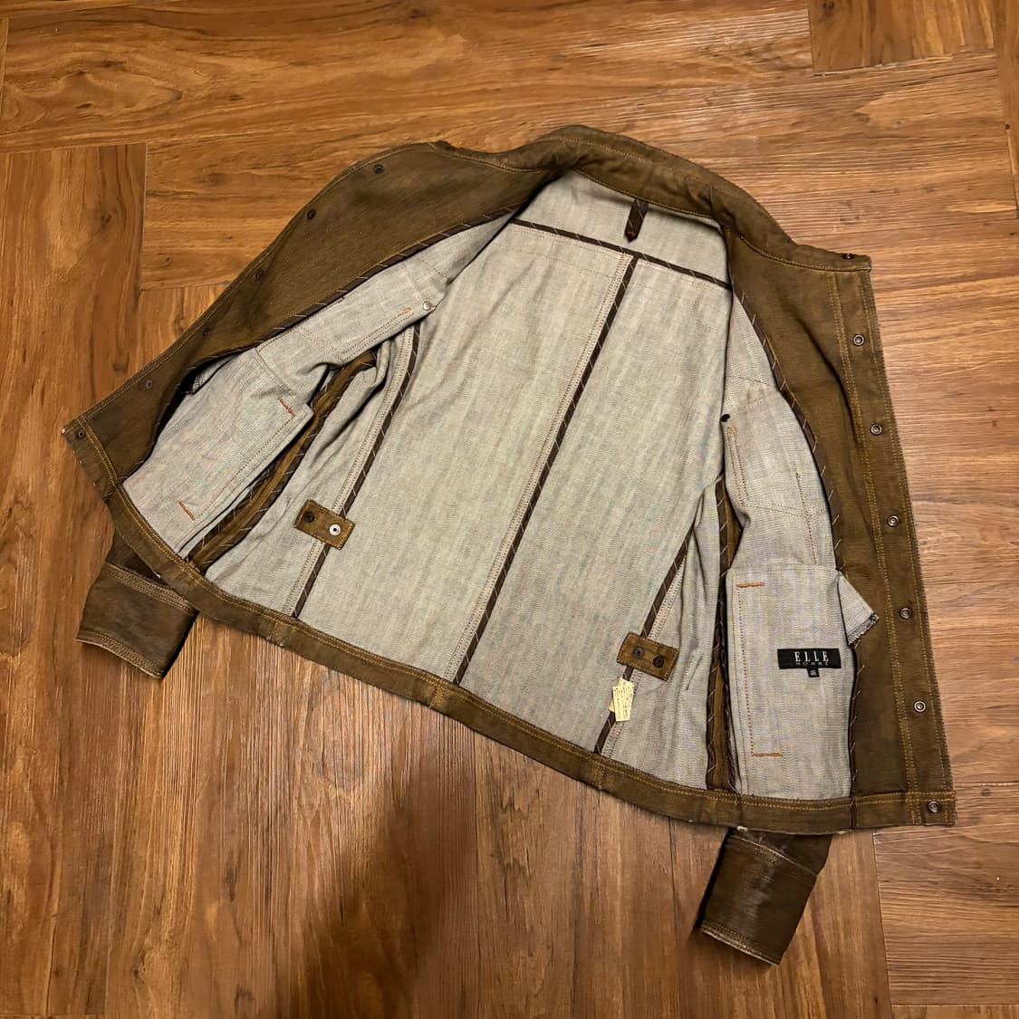 ELLE HOMME AGED BROWN TRUCKER JACKET 상품이미지3