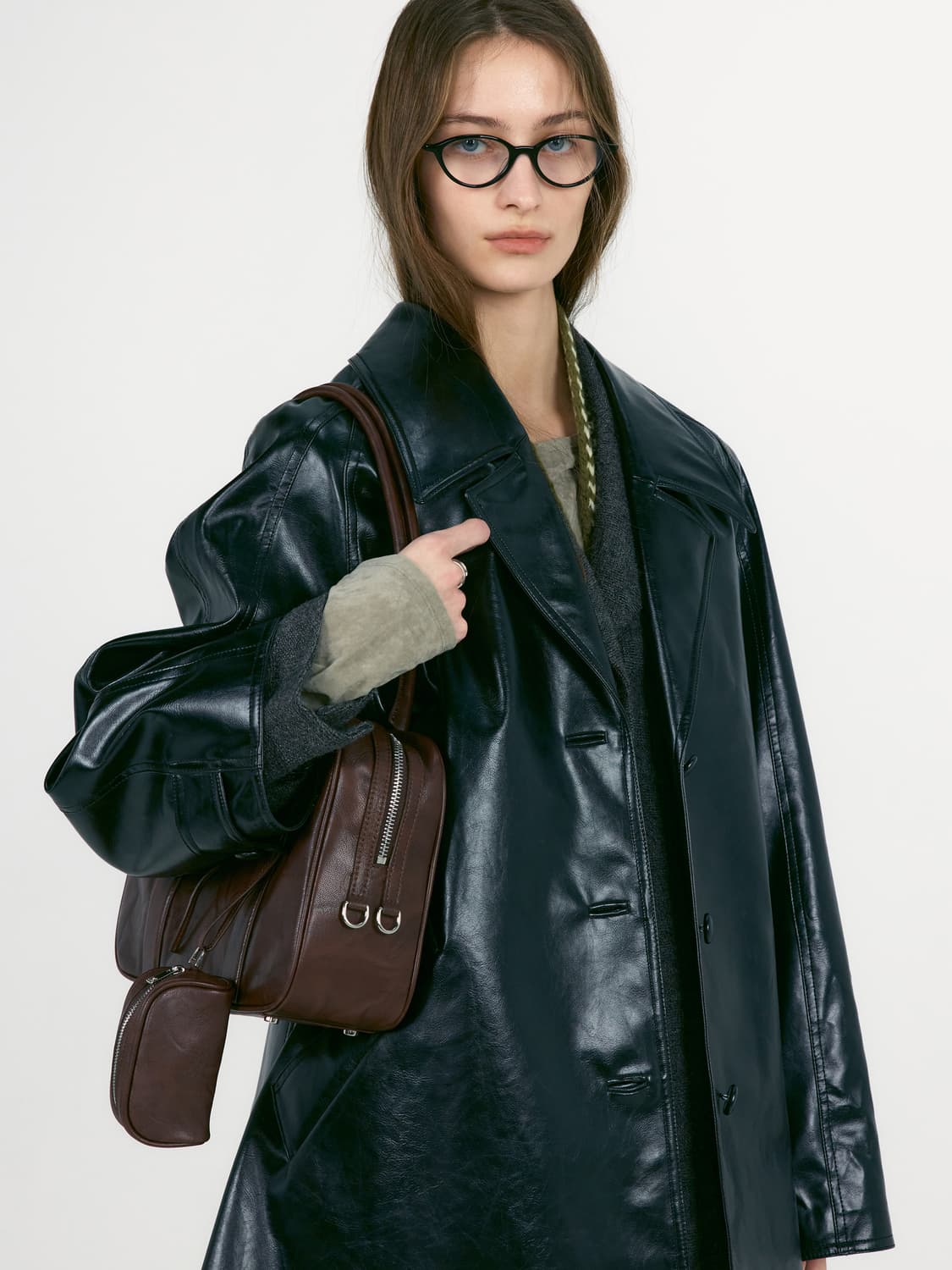 로우클래식 TEXTURED LEATHER HALF COAT 레더 자켓 상품이미지6